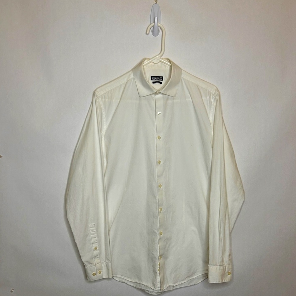 Men’s White long sleeve Slim Fit KENNETH COLE REACTION 15 1/2 34-35 Dress Shirt